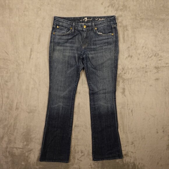 7 For All Mankind “A-Pocket” Bootcut Jeans Women’s 29 Dark Wash Stretch Premium - Picture 1 of 15